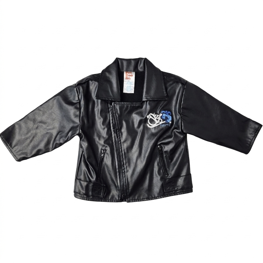 Vintage 90s Park Bench Kids Faux Leather Moto Jacket 2t Skater